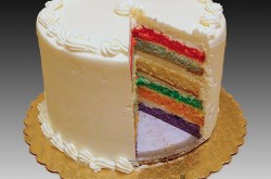 Rainbow Cake, Vanilla Buttercream Icing and Filling